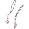 Set of 2 Pink Ribbon Breast Cancer Awareness Lamp Work Glass Cell Phone Charms product 4